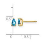 14k 5x3mm Pear Blue Topaz Post Earrings