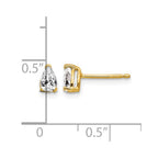 14k 5x3mm Pear Cubic Zirconia Post Earrings
