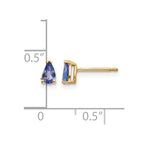 14k 5x3mm Pear Tanzanite Post Earrings