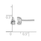 14k White Gold 5x3mm Pear Cubic Zirconia Stud Earrings