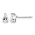 14k White Gold 5x3mm Pear Cubic Zirconia Stud Earrings