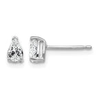 14k White Gold 5x3mm Pear Cubic Zirconia Stud Earrings