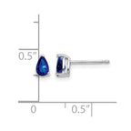 14k White Gold 5x3mm Pear Sapphire Post Earrings