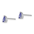 14k White Gold 5x3mm Pear Tanzanite Post Earrings