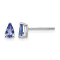 14k White Gold 5x3mm Pear Tanzanite Post Earrings