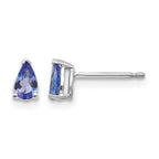 14k White Gold 5x3mm Pear Tanzanite Post Earrings