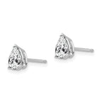 14k White Gold 6x4mm Pear Cubic Zirconia Stud Earrings