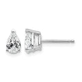 14k White Gold 6x4mm Pear Cubic Zirconia Stud Earrings