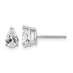 14k White Gold 6x4mm Pear Cubic Zirconia Stud Earrings