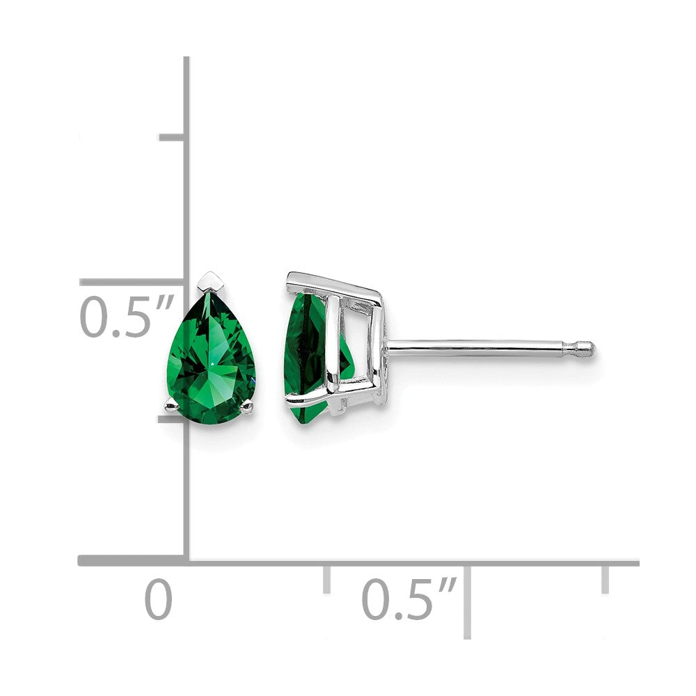 14k White Gold 6x4mm Pear Mount St. Helens Stud Earrings