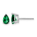 14k White Gold 6x4mm Pear Mount St. Helens Stud Earrings