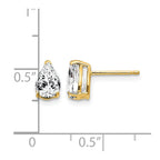 14k 7x5mm Pear Cubic Zirconia Post Earrings