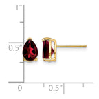14k 7x5mm Pear Garnet Post Earrings