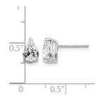 14k White Gold 7x5mm Pear Cubic Zirconia Post Earrings