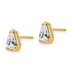 14k 8x5mm Pear Cubic Zirconia Post Earrings