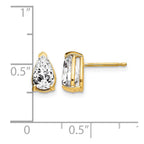 14k 8x5mm Pear Cubic Zirconia Post Earrings