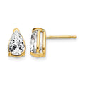 14k 8x5mm Pear Cubic Zirconia Post Earrings