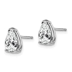 14k White Gold 8x5mm Pear Cubic Zirconia Post Earrings