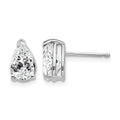 14k White Gold 8x5mm Pear Cubic Zirconia Post Earrings