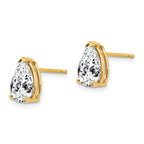 14k 9x6mm Pear Cubic Zirconia Post Earrings