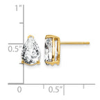 14k 9x6mm Pear Cubic Zirconia Post Earrings