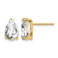 14k 9x6mm Pear Cubic Zirconia Post Earrings