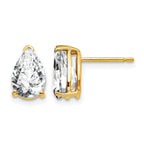 14k 9x6mm Pear Cubic Zirconia Post Earrings
