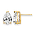 14k 10x7mm Pear Cubic Zirconia Post Earrings