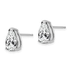 14k White Gold 10x7mm Pear Cubic Zirconia Stud Earrings