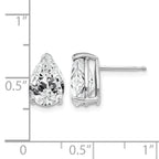 14k White Gold 10x7mm Pear Cubic Zirconia Stud Earrings