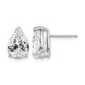 14k White Gold 10x7mm Pear Cubic Zirconia Stud Earrings