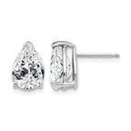 14k White Gold 10x7mm Pear Cubic Zirconia Stud Earrings