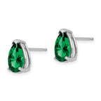 14k White Gold 10x7mm Pear Mount St. Helens Stud Earrings