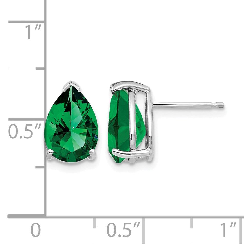 14k White Gold 10x7mm Pear Mount St. Helens Stud Earrings