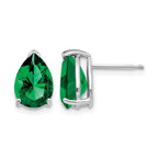 14k White Gold 10x7mm Pear Mount St. Helens Stud Earrings