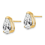 14k 12x8mm Pear Cubic Zirconia Post Earrings
