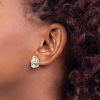 14k 12x8mm Pear Cubic Zirconia Post Earrings