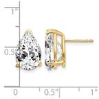 14k 12x8mm Pear Cubic Zirconia Post Earrings