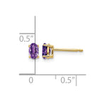 14k 5x3mm Oval Amethyst Post Earrings