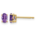 14k 5x3mm Oval Amethyst Post Earrings