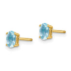 14k 5x3mm Oval Aquamarine Post Earrings
