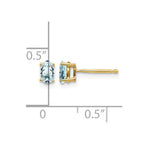 14k 5x3mm Oval Aquamarine Post Earrings