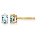 14k 5x3mm Oval Aquamarine Post Earrings