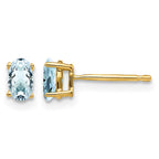 14k 5x3mm Oval Aquamarine Post Earrings