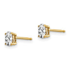14k 5x3mm Oval Cubic Zirconia Post Earrings