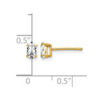 14k 5x3mm Oval Cubic Zirconia Post Earrings