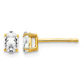 14k 5x3mm Oval Cubic Zirconia Post Earrings