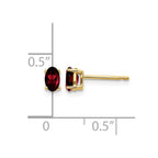14k 5x3mm Oval Garnet Post Earrings
