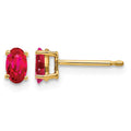 14k 5x3mm Oval Ruby Post Earrings