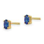 14k 5x3mm Oval Sapphire Post Earrings